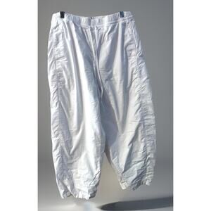 Abercrombie Fitch White Wide Leg Baggy Crop Pant M Lagenlook Boho Beach Resort